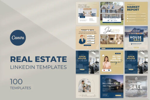 100 Real Estate LinkedIn Templates for Social Media