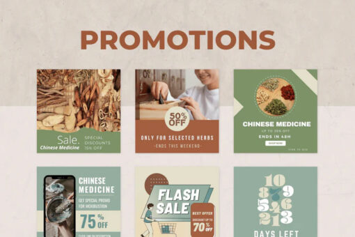200 Chinese Medicine Templates for Social Media - Image 2