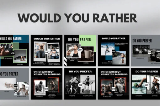 400 Fitness Templates For Social Media (Masculine version) - Image 5