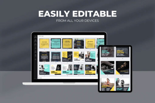 200 Home Workout Templates For Social Media - Image 2